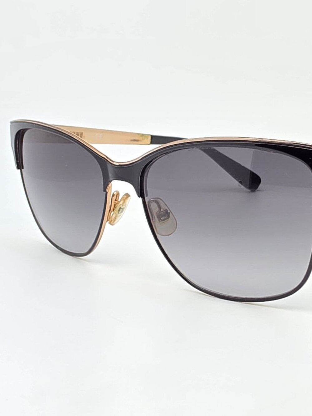 Bobbi Brown The Ruby 006 Black Gold Frame Grey Gradient Lens Cat Eye Sunglasses